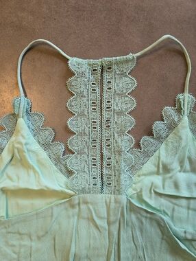 SUNCOO Mint Green Lace-Trim Slip Dress